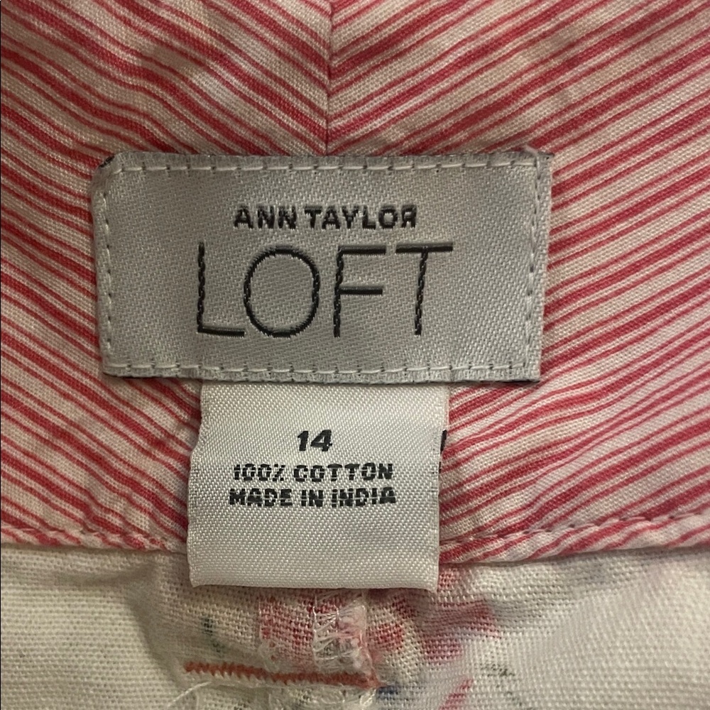 LOFT Floral Mini Skirt Pink Blue Botanical Size 14 - Picture 11 of 13